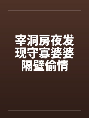 宰洞房夜发现守寡婆婆隔壁偷情笔趣阁无弹窗封面