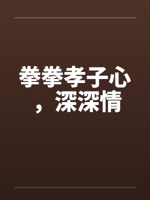 拳拳孝子心，深深情笔趣阁无弹窗封面