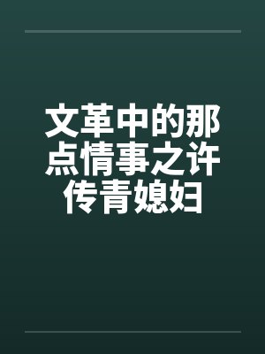 文革中的那点情事之许传青媳妇笔趣阁无弹窗封面